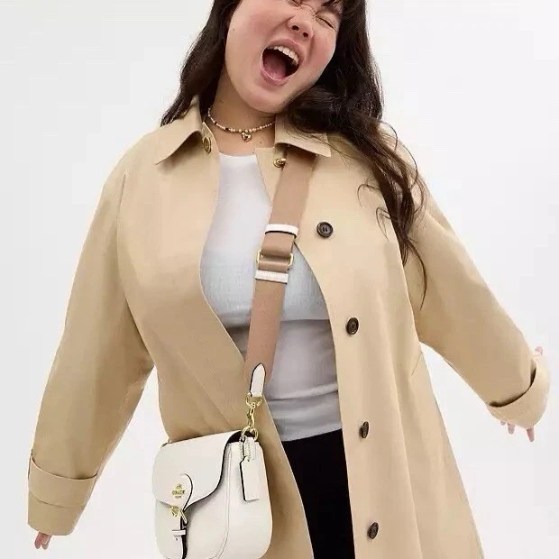 Borsa da sella Coach Amelia nuova con etichetta tasche interne ed esterne morbida pelle bianca CP107