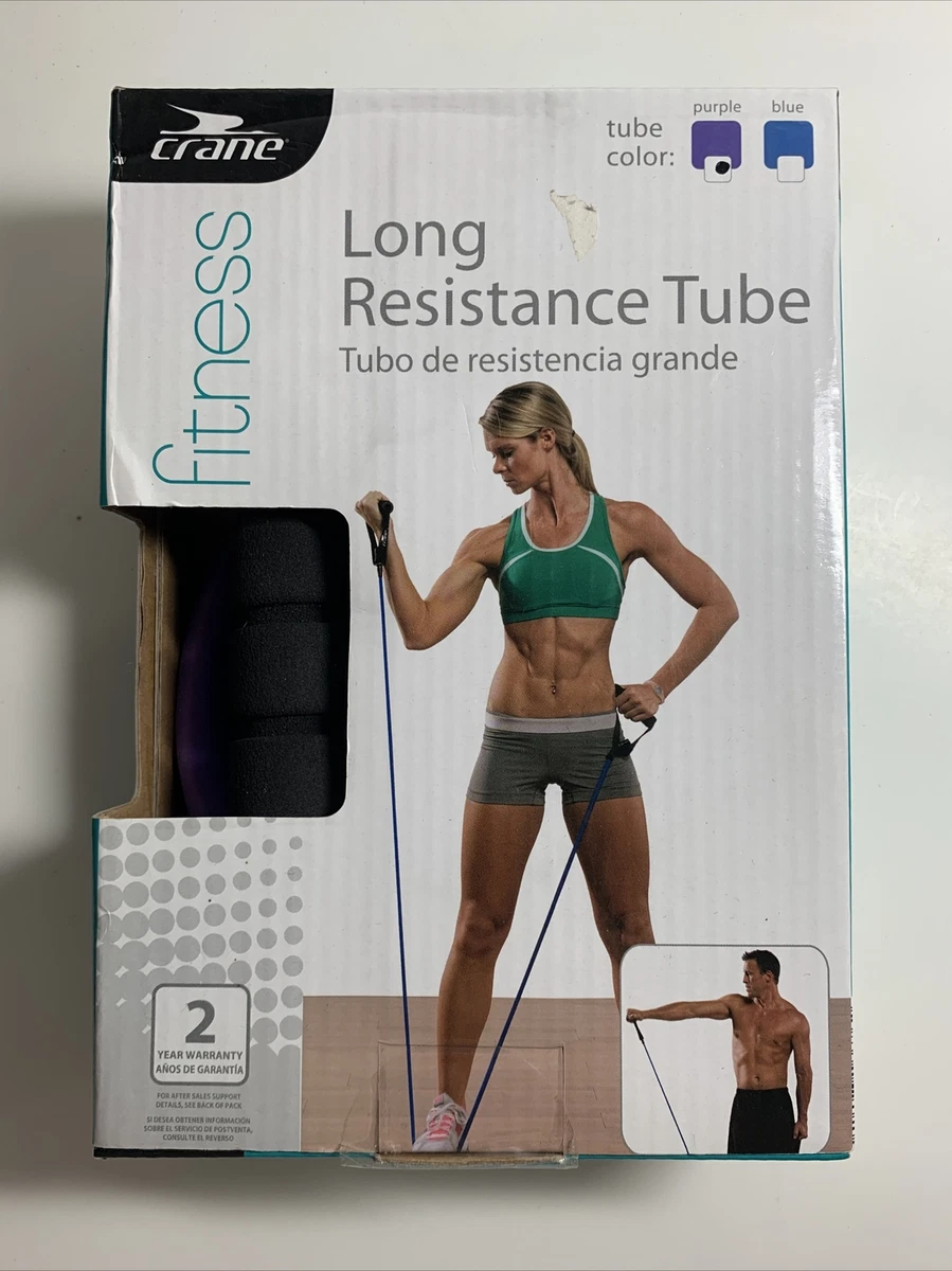 Crane Fitness Long Resistance Tube Purple Black NEW