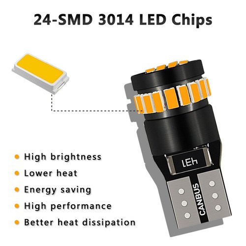 AUXITO Amber 194 921 Side 168 Marker Light LED License Light Bulb Canbus 2PCS - Picture 4 of 16
