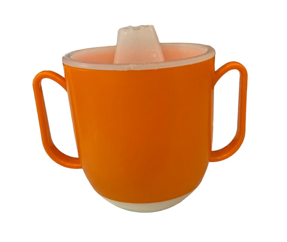 Taza para sorber autoderezado Tommee Tippee vintage años 50 naranja y blanco Foto 2 de 4
