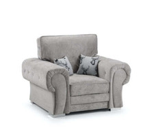 VERONA HIGH BACK 3 SEATER + 2 SEATER SOFA SET KENSINGTON GREY SWIVEL CHAIR