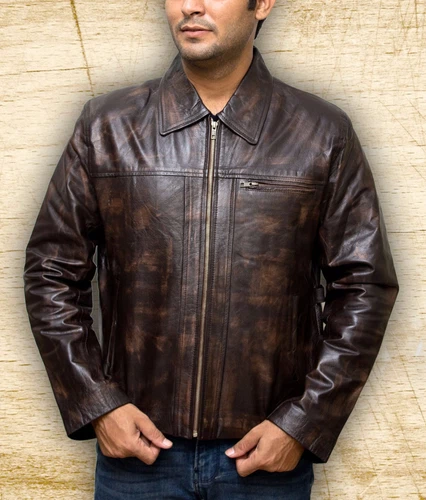 Men Inception Cobb Leonardo Dicaprio Brown Handmade Leather Jacket Size Smal-5XL - Picture 3 of 4