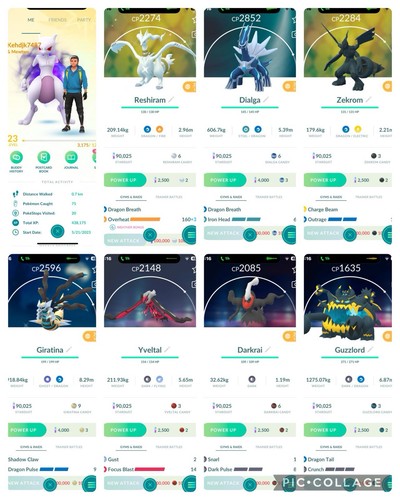 Pokemon Go Iv22| Shiny Giratina|Shiny Reshiram| Zekrom Mewtwo Darkrai Dialga - Picture 1 of 3