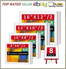 Stretched Canvas, 6x8, 8x10, 10x12, 12x16, 8 Set Artist Canvase Frame Board