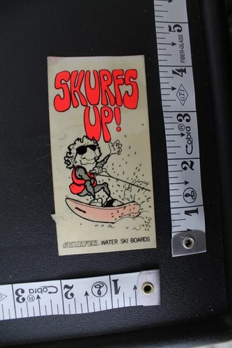 Skurfs Up Skurfer Water Ski Boards Clear Neon Orange V6B Vintage Surfing STICKER