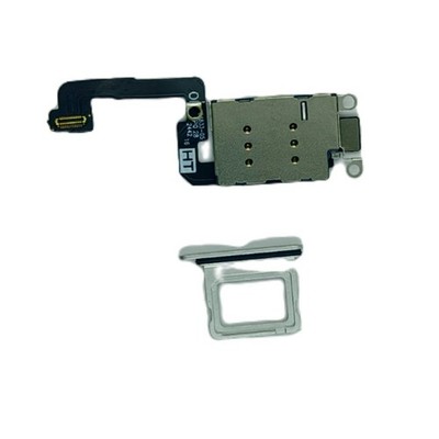 Dual Sim Reader und Sim Tray kompatibel mit iPhone 16 weiß