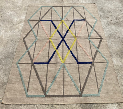Vintage traditioneller handgeknüpfter schöner IKEA Kelim Bodenteppich Carpet 183x126 cm