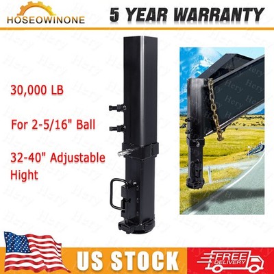 32-40'' Adjustable 30000LBS Gooseneck Coupler Towing Trailer Hitch Square 2-5/16''