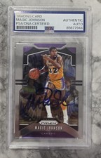 Magic Johnson Signed Card PSA/DNA Certified Autograph Lakers HOF Auto Prizm
