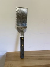 VTG Vernco MCM Wood Handle Serrated Edge Engraved 11" Spatula Made In Japan