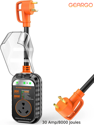 #ad #ad 30 Amp RV Surge Full Protector With Weatherproof Cover 8000 Joules Power Adapter $36.99