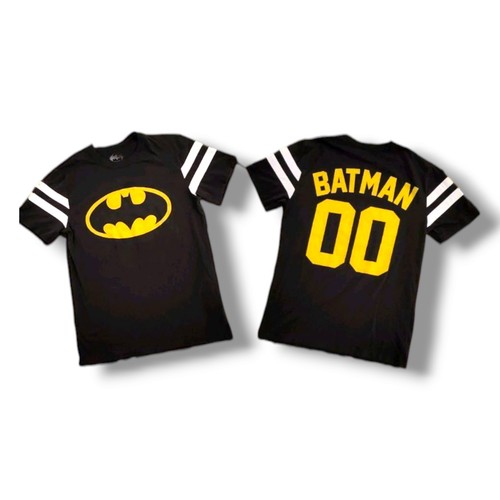 Batman Varsity Jersey T-Shirt Women’s DC Comics Black White Stripes 00 - Picture 1 of 6