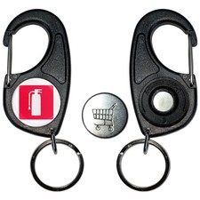 Fire Extinguisher Carabiner £1/€1 Token Key Ring (65mm x 33mm)