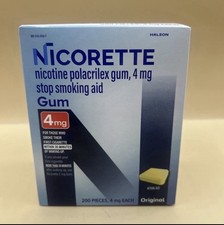 Nicorette Nicotine Gum Stop Smoking Aid, 4 Mg, Original Flavor - 200 Exp2027/06