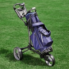 KVV 3 Wheel Compact Flat Folding Design Golf Push-Pull Cart OPEN BOX
