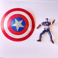 Lot Of 2 - Disney Marvel Captain America Action Figure  Light-Up Shield Talking