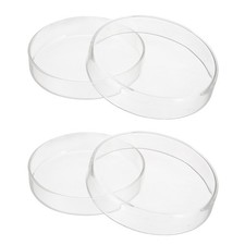 100mm/3.9inch 2Pcs High Borosilicate Glass Petri Dishes for Lab, Clear