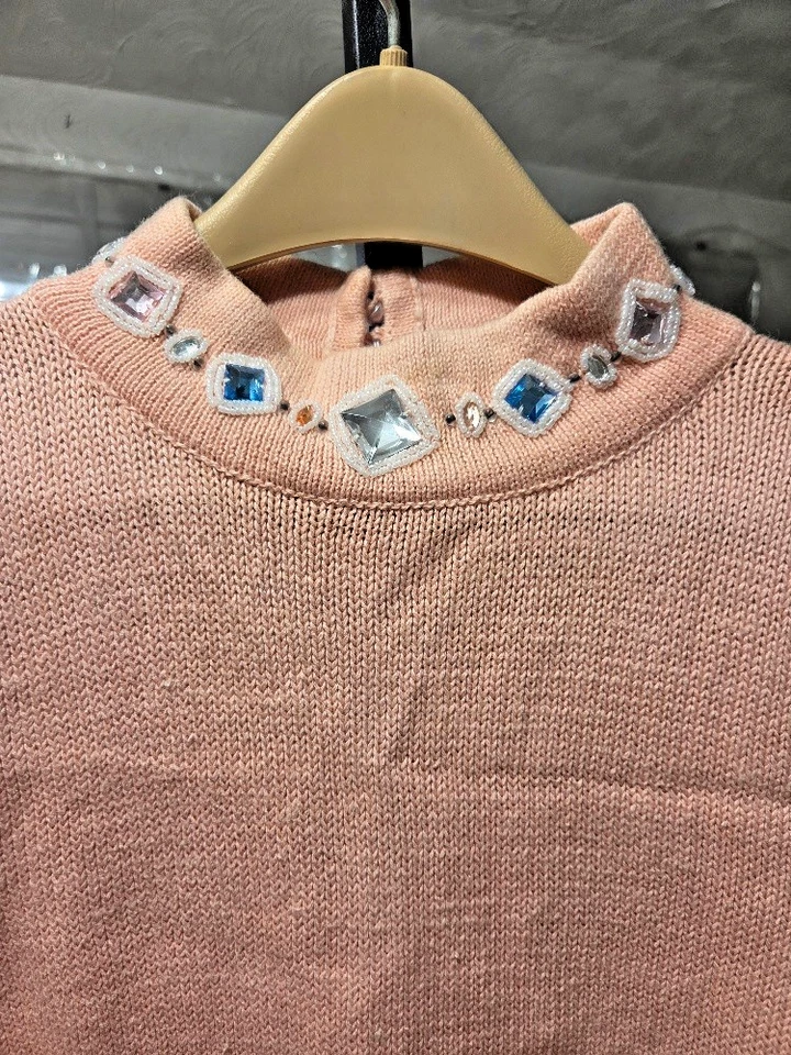 Conjunto de suéter y tanque vintage de los 80 con cuentas de melocotón 1X algodón raime talla grande nuevo con etiquetas Foto 3 de 4