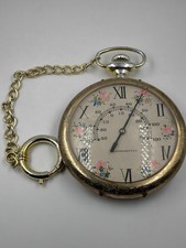 Vintage Pocket Clock Thermometer Working