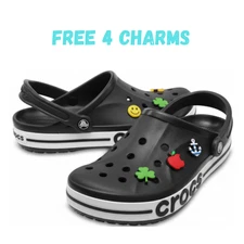 Crocs Bayaband Black Clogs Adult Comfortable Slip-On Shoe Lightweight Casual