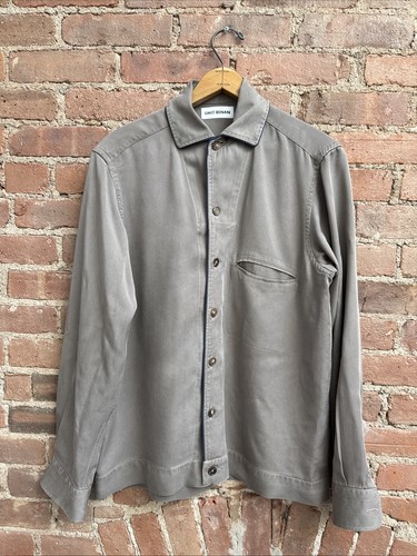 Umit Benan Men’s Shirt, Size Slim Medium, Brown Twill, Italy