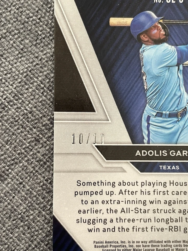2022 Panini Prizm Adolis Garcia Gold Numbered 10/10 Bookend Sluggers Rare - Image 3 of 3