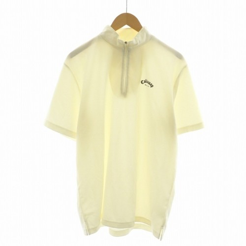 Callaway T-shirt Half Zip Short Sleeve Golf LL Ivory 248-MGX255784 NQ Used c385d