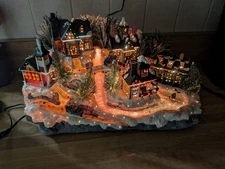 Christmas Village Fiber Optic Light Up VTG Puleo Resin Sculpture AC Adapter