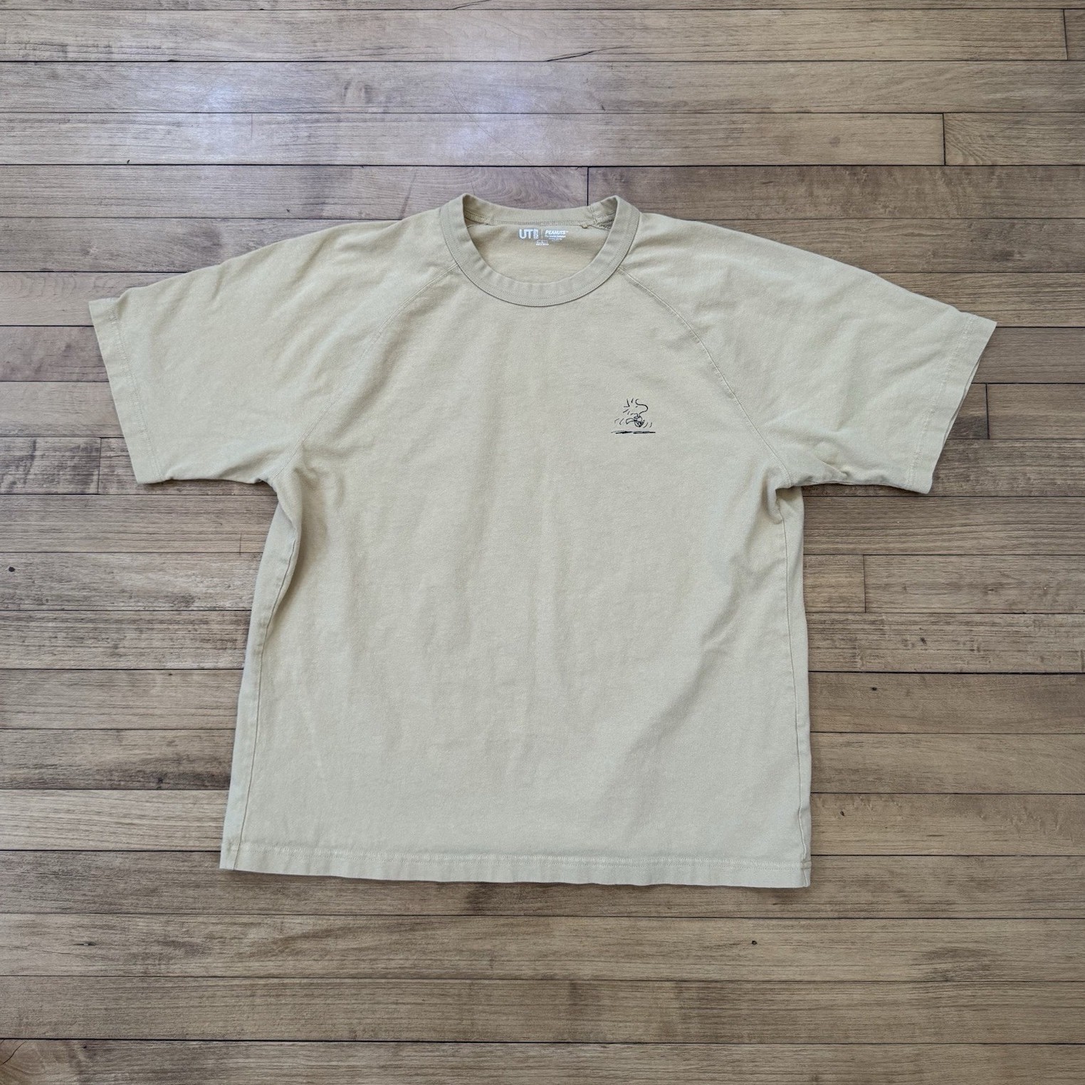 UNIQLO UT Peanuts Woodstock Graphic Print Yellow Cotton T-Shirt Size L