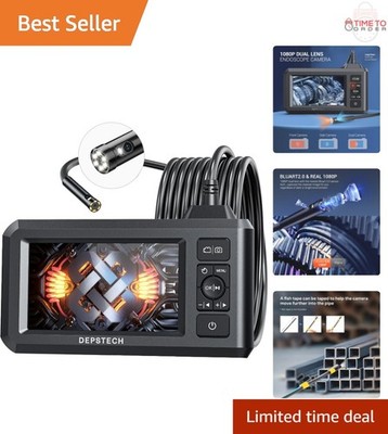 Dual Lens Endoscope 1080P Waterproof Inspection Camera with 4.3 Inch LCD