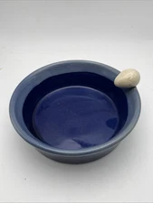 Tumbleweed Pottery Shades of Blue Drip Glaze Pottery Bowl - Egg 5 1/2 USA EUC
