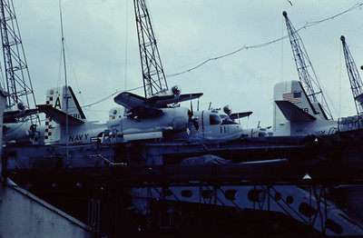 Aircraft slide - US Navy Grumman S-2 Tracker on Aircraft Carrier - 35mm slide