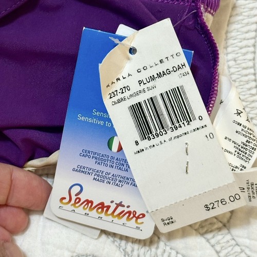 Karla Colleto One Piece Swimsuit Layered Ombré Purple Made In USA Womens Size 10 - Picture 6 of 13