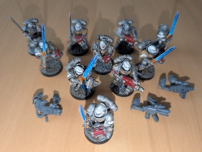 Warhammer 40k Grey Knights Strike Squad 10 Mann   Bemalt, Magnetisiert, 4x Heavy