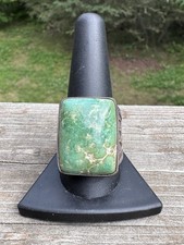 NATIVE AMERICAN NAVAJO TURQUOISE  STERLING FRED HARVEY ERA CHUNKY RING 21GRMS