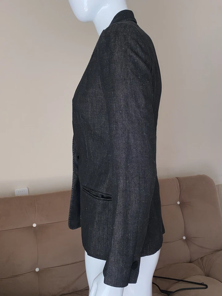 RALPH LAUREN COLLECTION PURPLE LABEL LINEN BLAZER JACKET SIZE 4 - Image 2 of 4