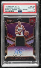2018-19 Select Rookie Jersey Purple Prizm 11/99 Anfernee Simons PSA 8.5 Auto v1x