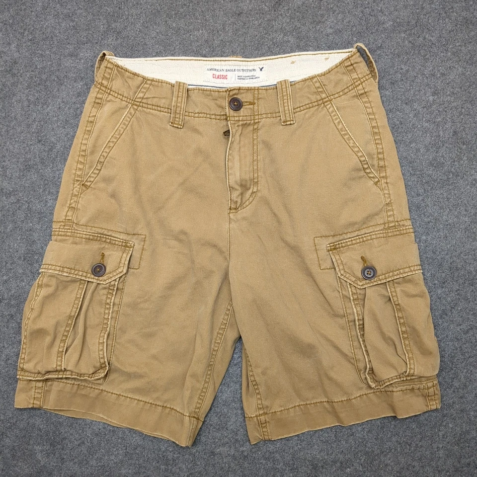 American Eagle Outfitters Mens Classic Cargo Shorts Size 30 Tan Cotton - Image 2 of 4