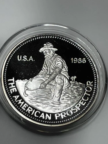 1986 Engelhard Prospector (PROOF) Very Rare 1 Oz Silver **Less than 500 Minted**