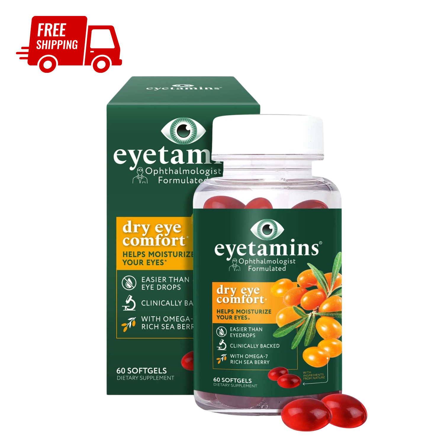 eyetamins Dry Eye Comfort - 60 Softgels - Ophthalmologist - 