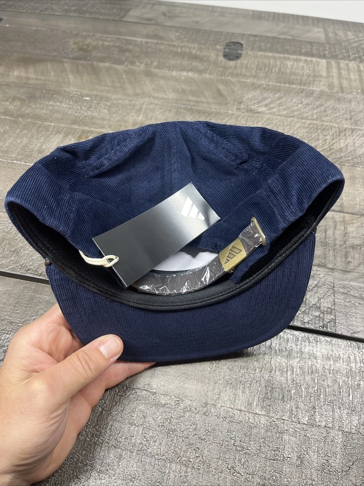 Adidas Sunday Pins Sombrero Azul Marino Golf Cuero con Cordones Correa Pana Gorra Nuevo con Etiquetas Foto 4 de 4