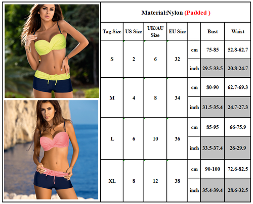 Sexy Damen Push Up Bikini Set mit Shorts Bademode Badeanzugй - Bild 9 von 24