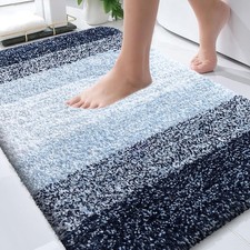 OLANLY Bathroom Rugs Mat 34x21, Extra Soft Absorbent 34" X 21", Navy Blue