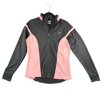 Nike Fit Dry Quarter Zip Athletic Pullover Training Jacket Gray Pink XL