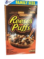 BRAND NEW REESE'S PUFFS Dark Chocolate Cereal Family Size, 19.7 oz