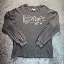Harley Davidson Motorcycles Thermal Size L Made In USA Longsleeve Shirt Y2K