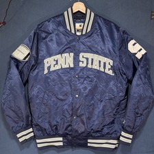 Starter Penn State Satin Bomber Jacket Mens Medium Nittany Lions Retro