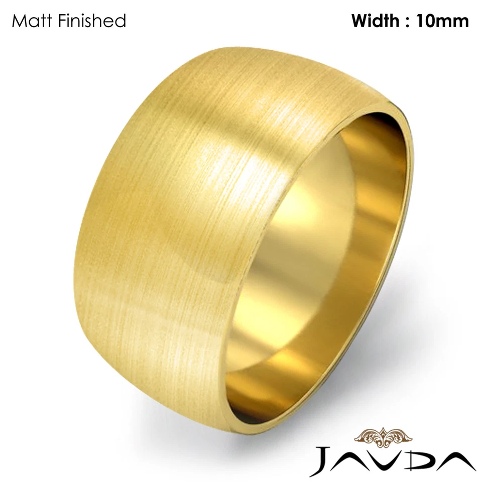 Anillo sólido con cúpula de boda para mujer 10 mm oro amarillo de 18 k 9,1 gm talla 4 - 4,75 Foto 2 de 4