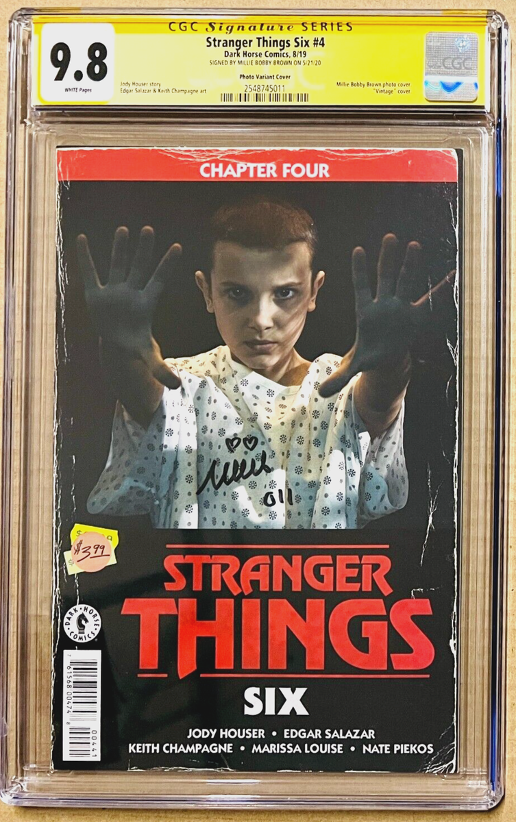 CGC SS 9.8 STRANGER THINGS SIX #4 COMIC SIGNED MILLIE BOBBY BROWN