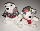 2 - Vintage Coca Cola 6" Plush Polar Bear Argyle Shirt Hat Bean Bag Stuffed NEW